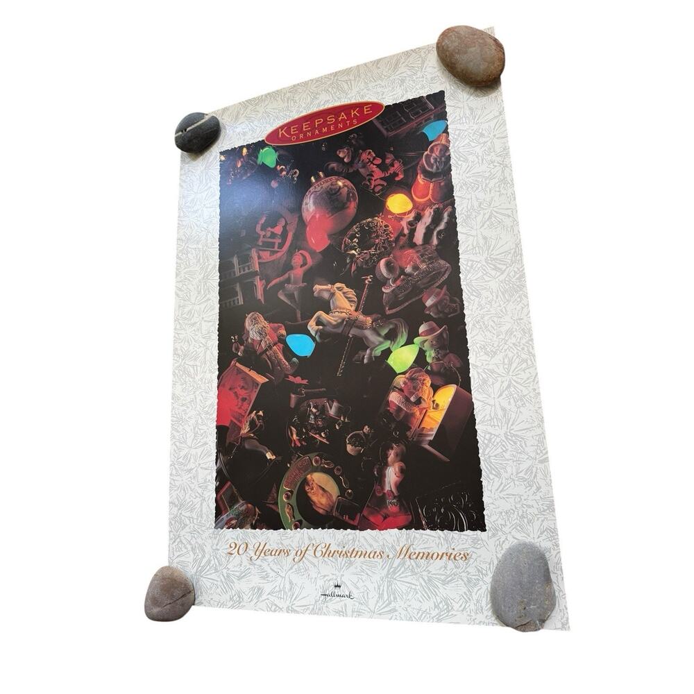 VTG Hallmark Christmas Holiday Ornaments Poster 20 Years of Memories Original